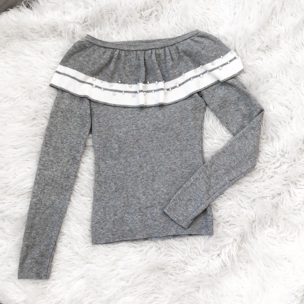 Round or Open Shoulder Ribbed Top